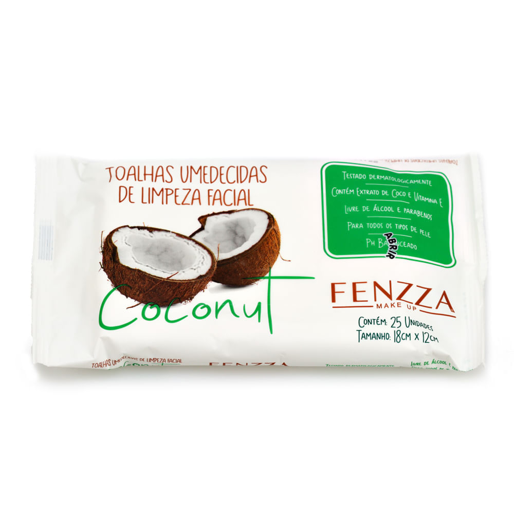 Toalhas Umedecidas De Limpeza Facial Coconut Fenzza Make Up Único