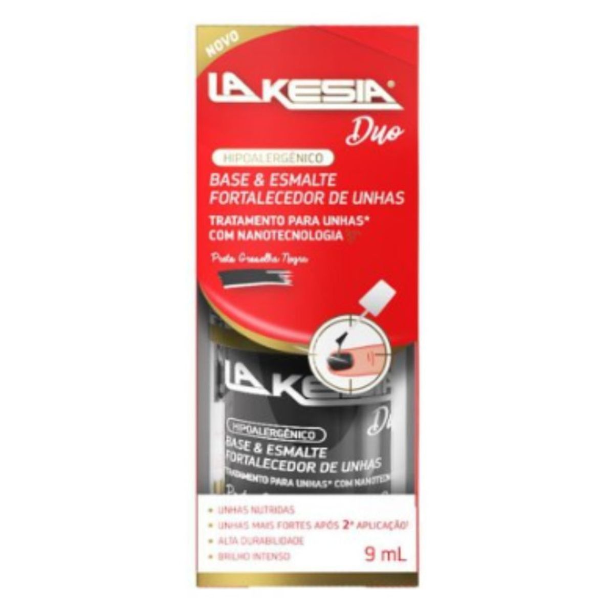 Base-e-Esmalte-Fortalecedor-de-Unhas-Lakesia-Duo-Groselha-Negra-com-9-ml-Principal