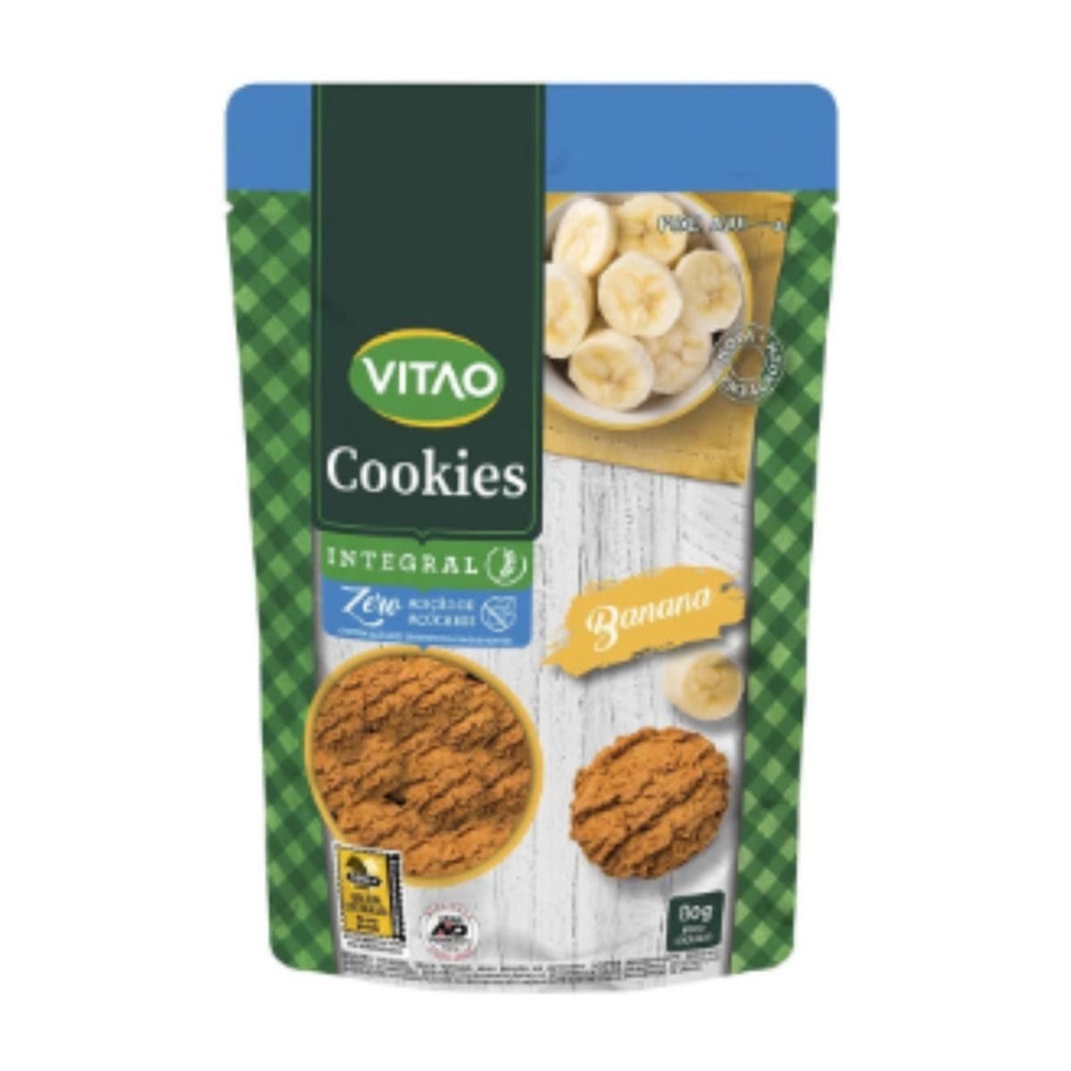 Cookie-Zero-Integral-Sabor-de-Banana-Vitao-80g-Frente-