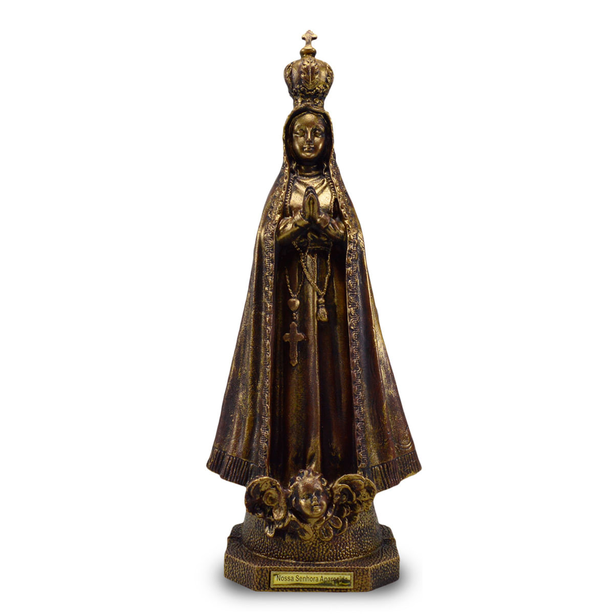 Imagem De Nossa Sra Aparecida Ouro Velho Inquebrável 39Cm