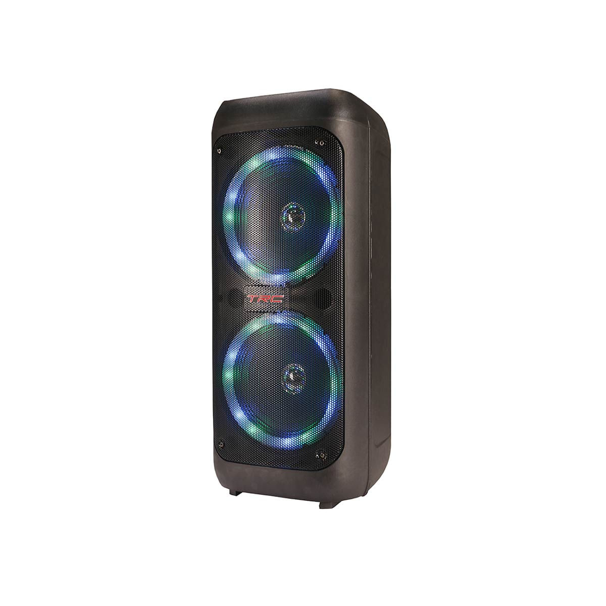 Caixa De Som Amplificada Trc 5540 Bluetooth Usb Iluminação Frontal Em Led Rádio Fm Bateria Interna 400W