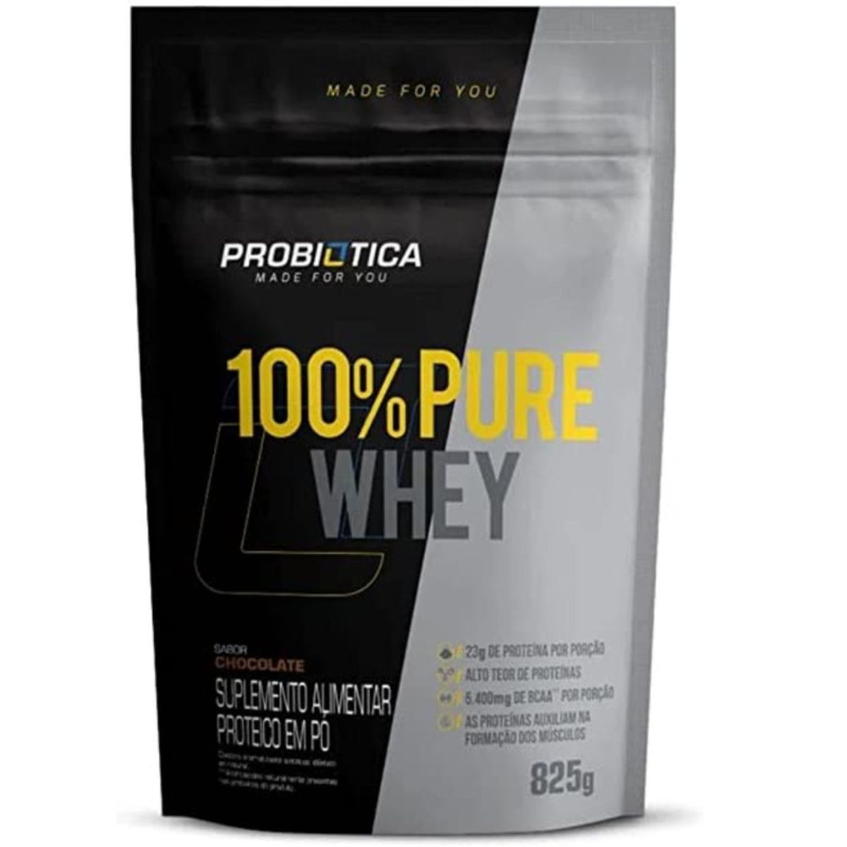 Suplemento-em-Po-Chocolate-Probiotica-100--Pure-Whey-Pacote-Refil-825g-Principal