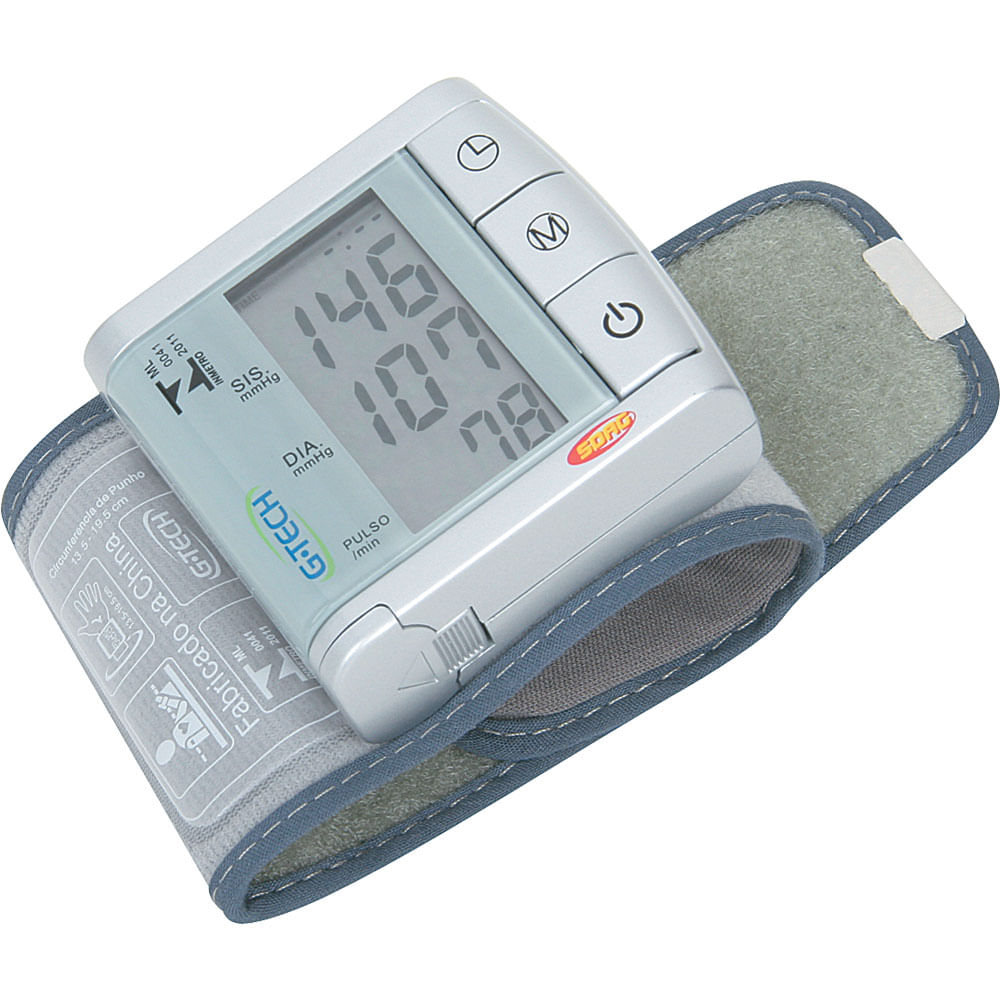 Aparelho De Pressão Digital Automático De Pulso Com Detecção De Arritmia E Data/Hora G-Tech Bp3bk1 G-Tech