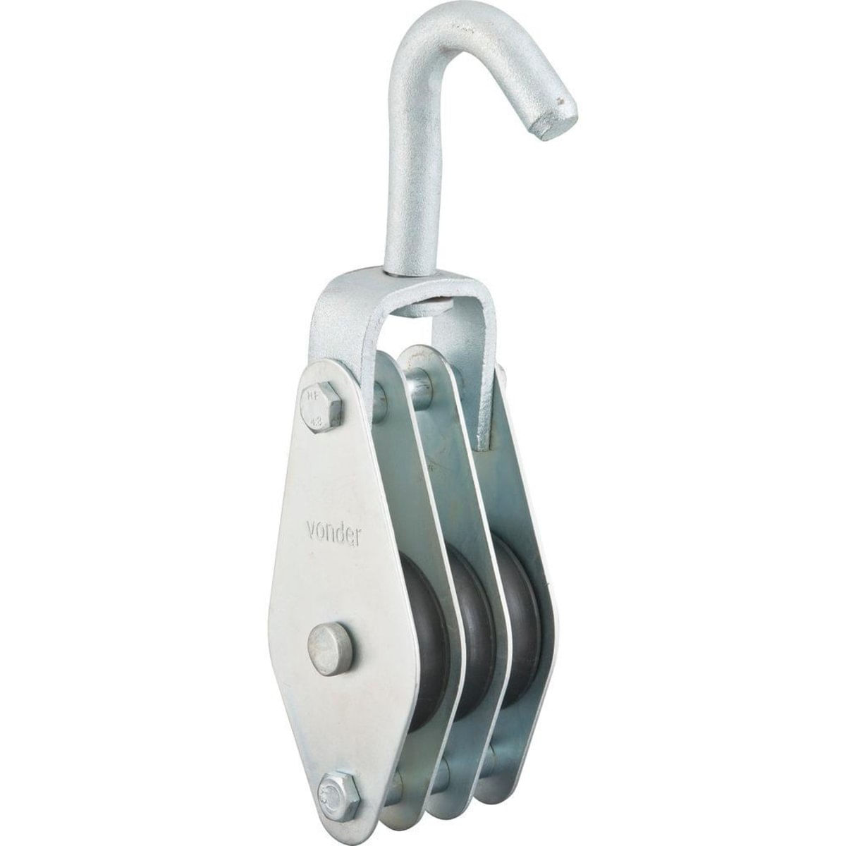 Moitão Cadernal 650Kg 3 Roldanas 45X10mm Com 2 Peças - Vonder