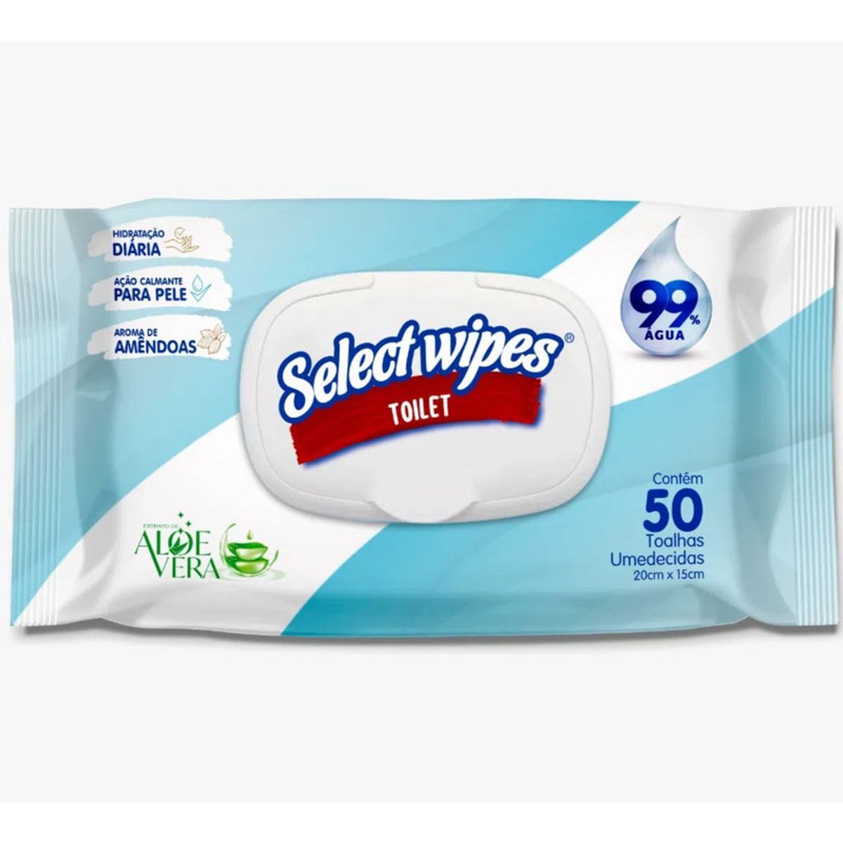 Toalha-Umedecida-Extrato-de-Aloe-Vera-Toilet-Select-Wipes-com-Tampa-50-Unidades-Principal