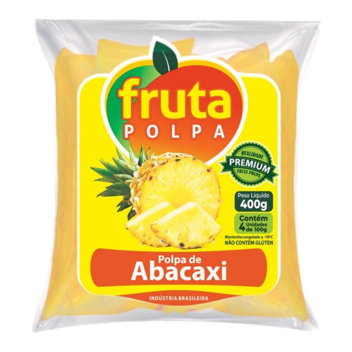 Polpa-de-Abacaxi-Premium-Fruta-Polpa-Pacote-400g-Principal