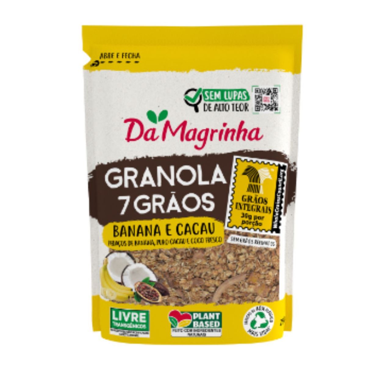 Granola-Integral-7-Graos-Banana-E-Cacau-Da-Magrinha-250g-Frente-