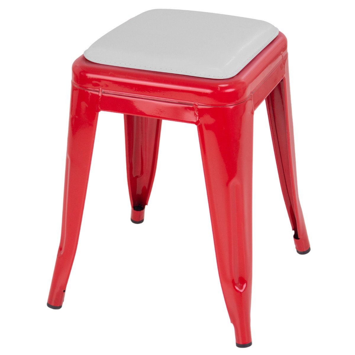 Vermelho com almofada branca