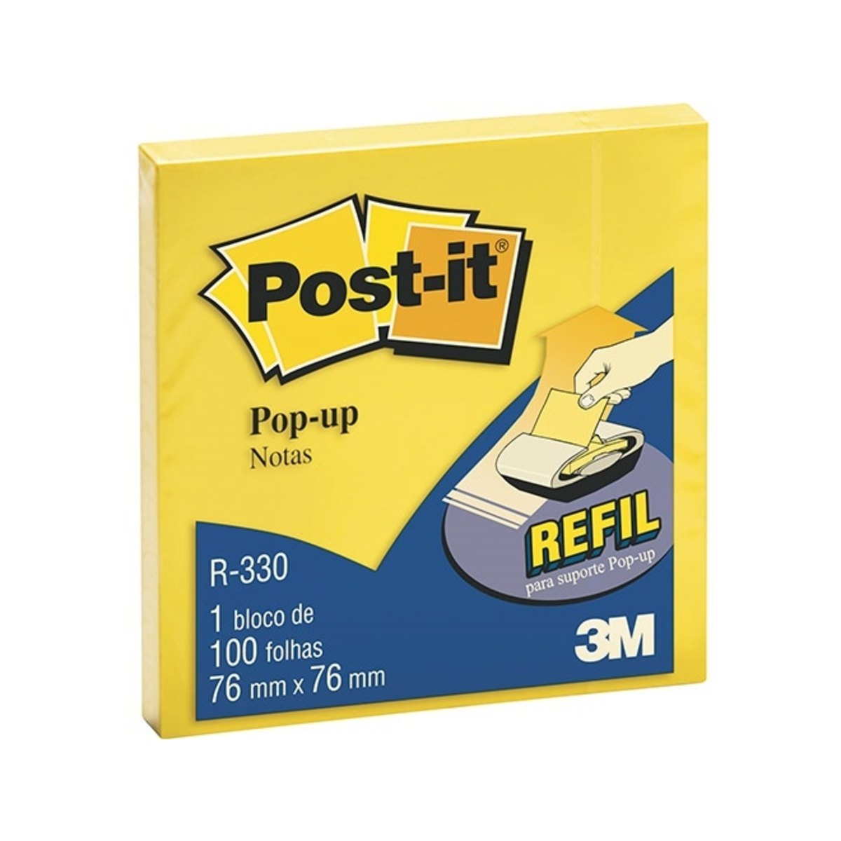Bloco Adesivo Post-It 3M 76 Mmx76 Mm C/100Fls Amarelo