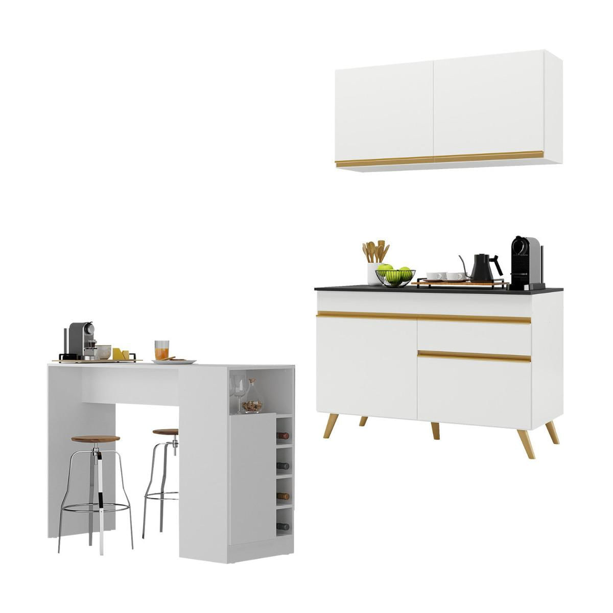 Branco/Dourado
