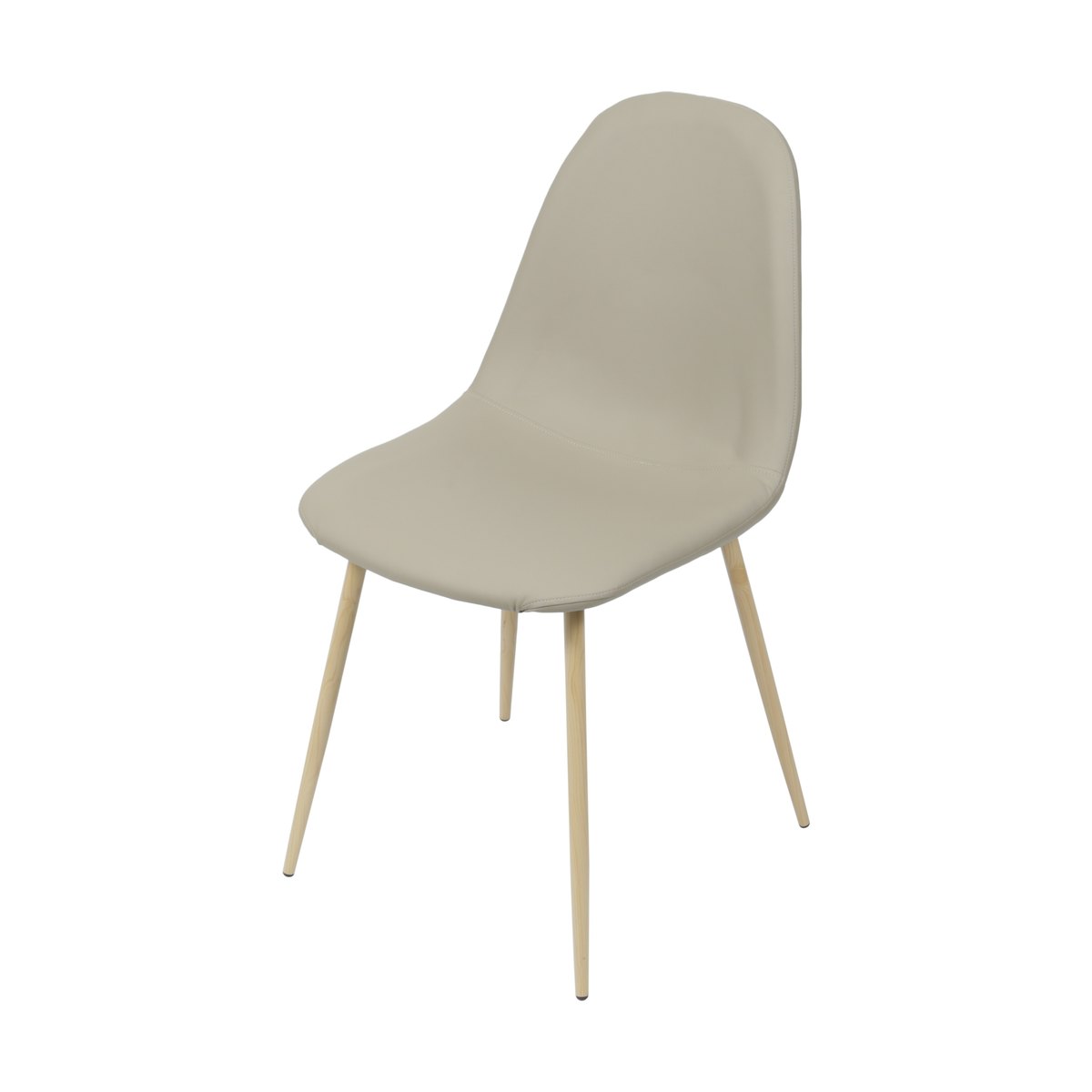 Cadeira Robin Assento Pu Fendi Com Base Metal Cor Madeira - 46510 Sun House Sun House