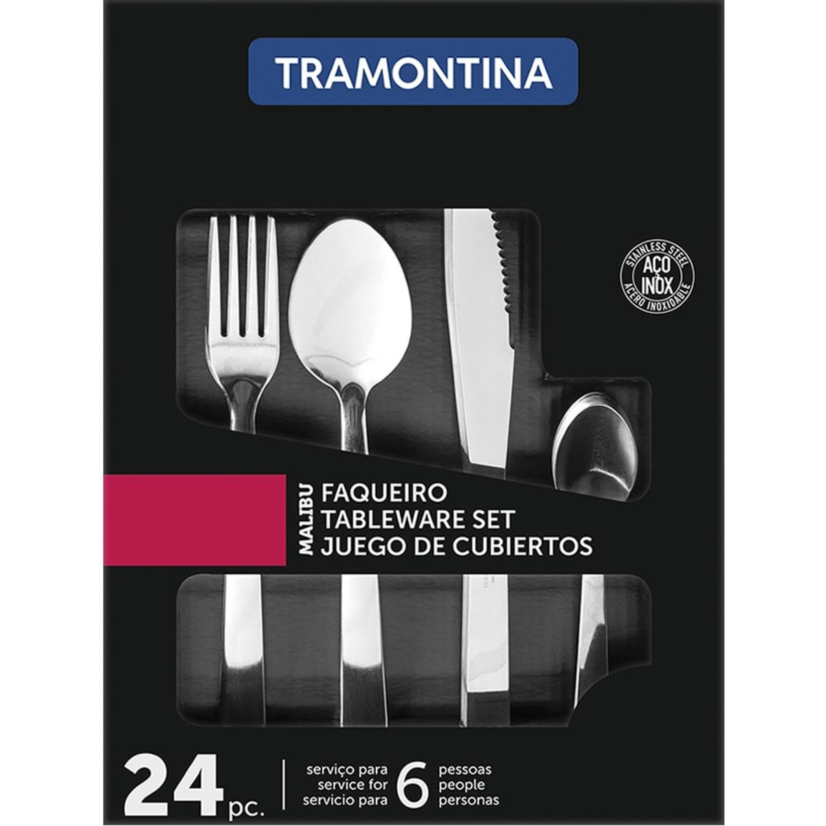 Faqueiro Talheres Inox Tramontina Malibu 24 Peças 23798/046