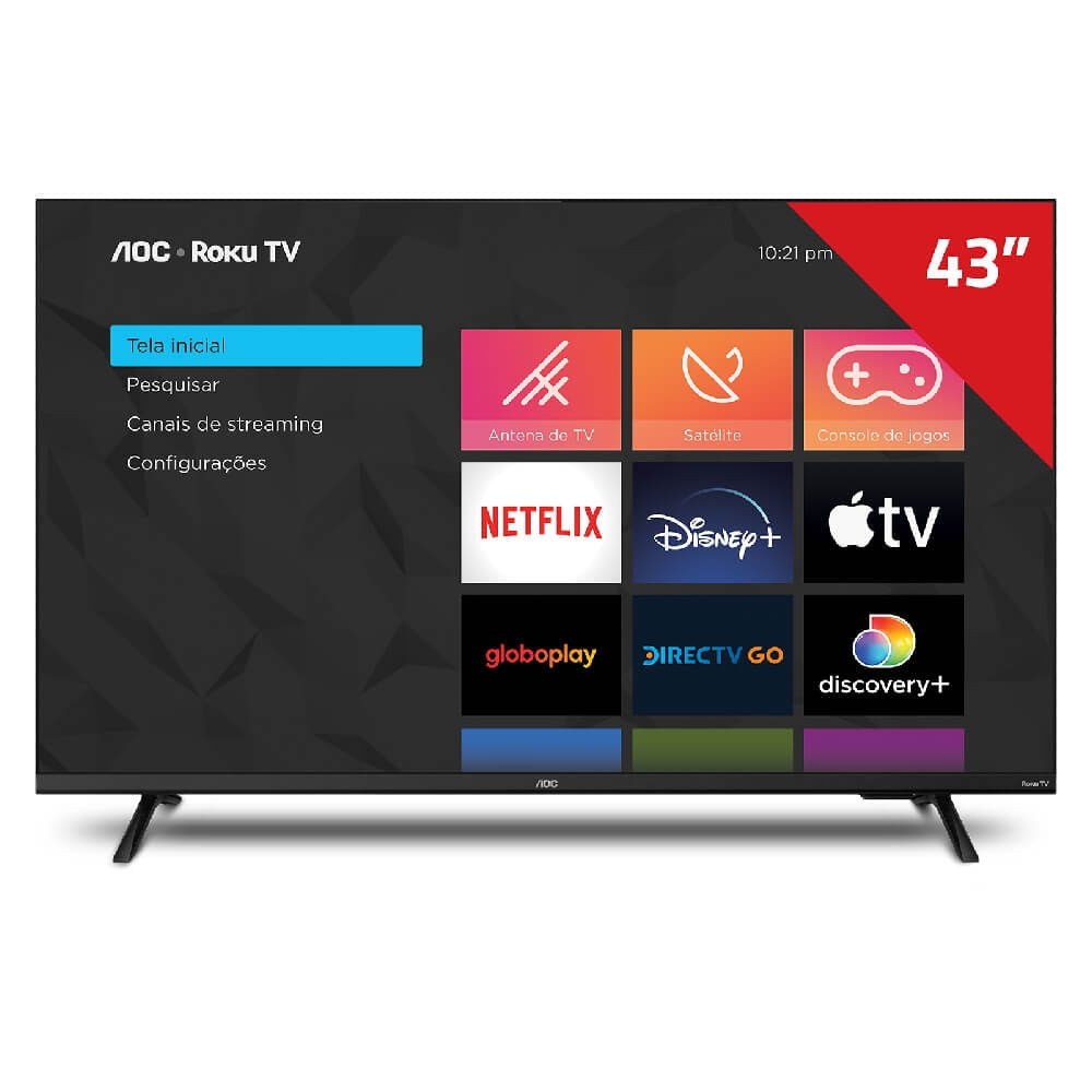 Imagem Smart Tv 43&Quot; Aoc Full Hd Roku Tv 43S5135/78G Bivolt