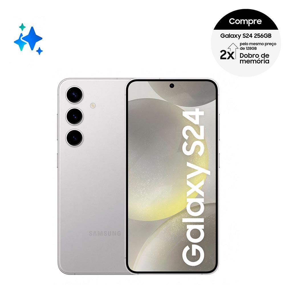 Imagem Smartphone Samsung Galaxy S24 5G Cinza, 256Gb, 8Gb De Ram E Câmera Tripla Traseira De Até 50Mp, Selfie De 12Mp