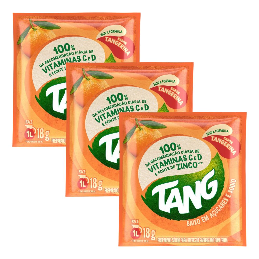 Kit 3 Suco Em Pó Tang Tangerina 18g