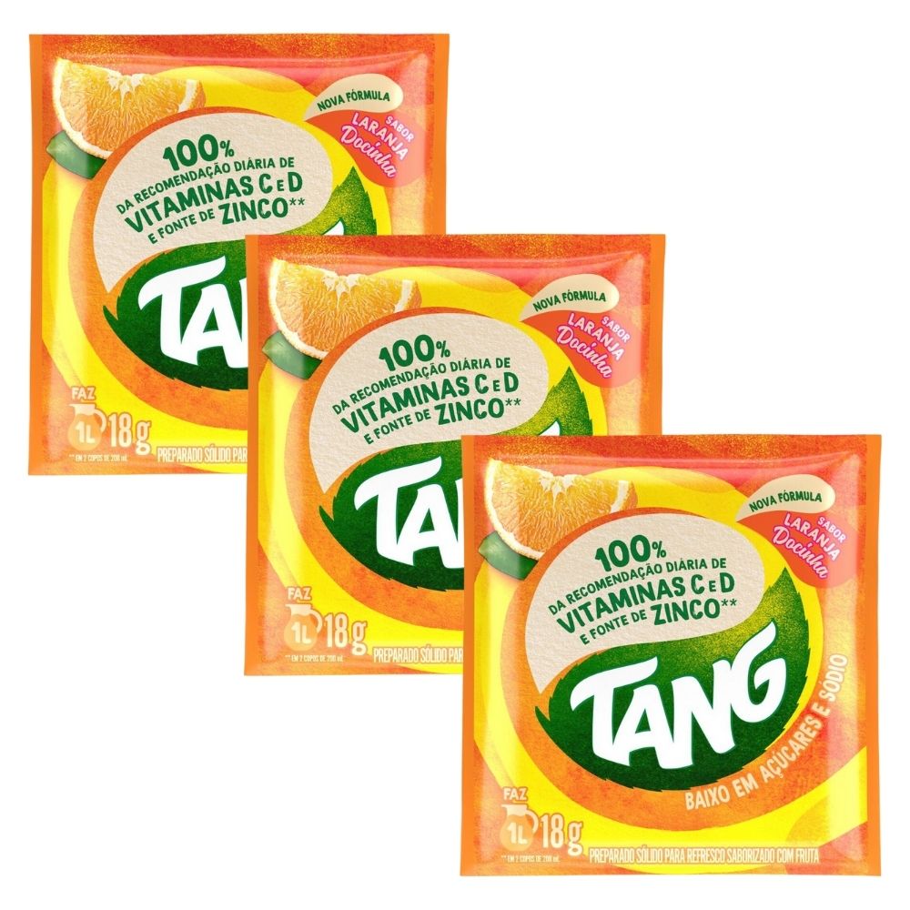 Kit 3 Suco Tang Laranja Docinha Com 18g