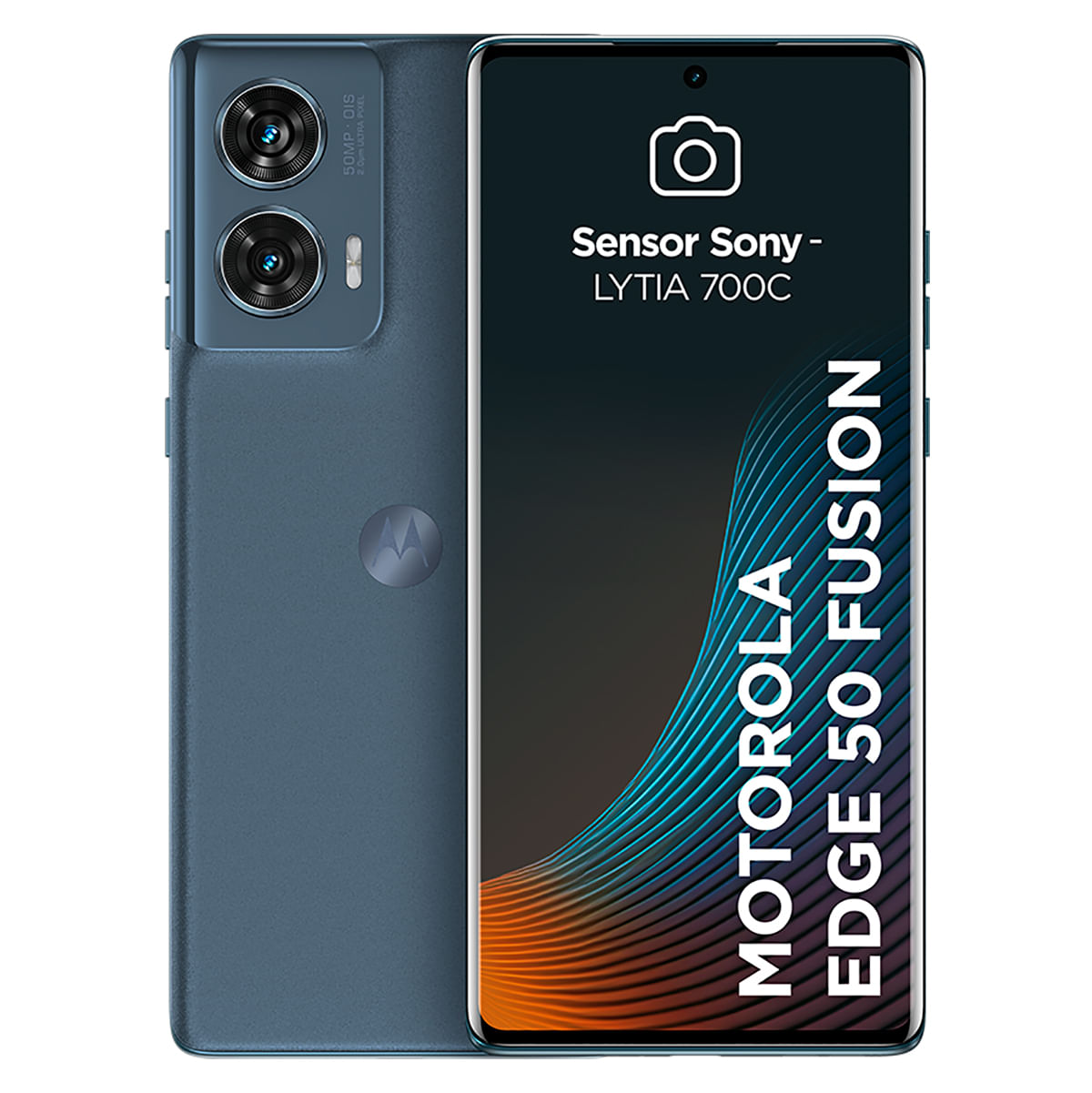 Imagem Smartphone Motorola Edge 50 Fusion Blue Teal 5G 256Gb 16Gb Ram Boost 50Mp Sony Ai Camera Ip68 Nfc