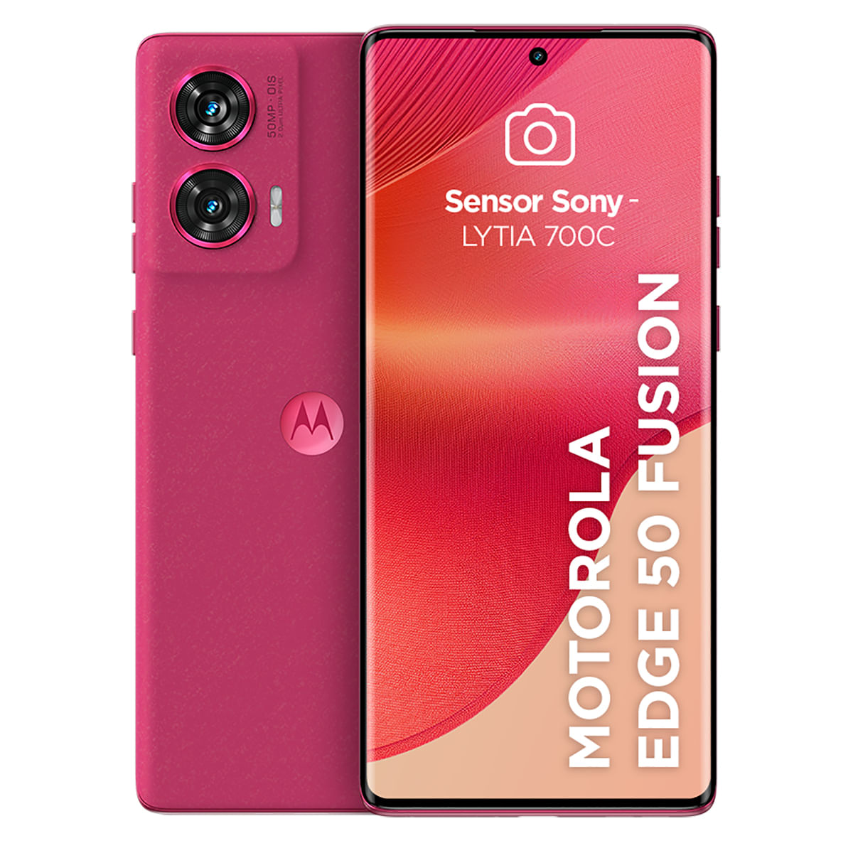 Imagem Smartphone Motorola Edge 50 Fusion Pink Vegan Suede 5G 256Gb 16Gb Ram Boost 50Mp Sony Ai Camera Ip68 Nfc