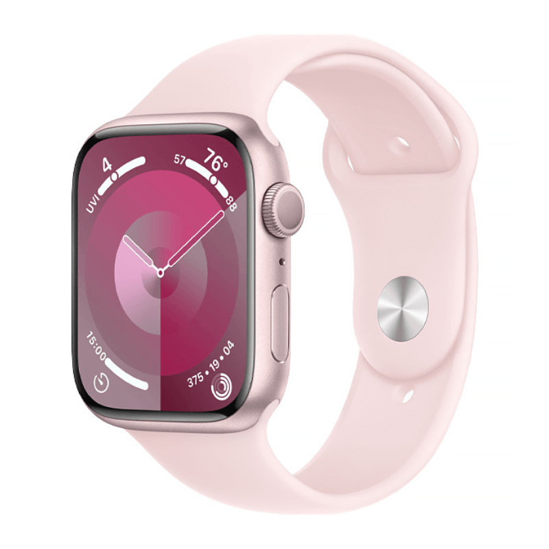 Imagem Apple Watch Series 9 Caixa Rosa De Alumínio 45mm Pulseira Esportiva Rosa-Clara M/G