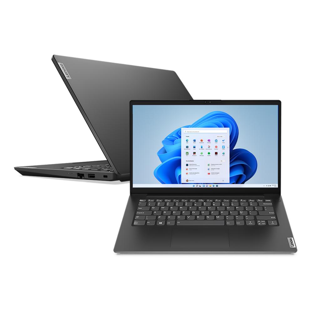 Imagem Notebook Lenovo V14 I3-1215U 4Gb 256Gb Ssd W11 Home 14&Quot; Fhd 82Ul001hbr Preto