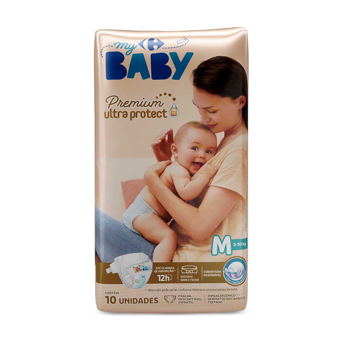 Fralda Carrefour My Baby M Soft &amp; Protect - 10 Unidades