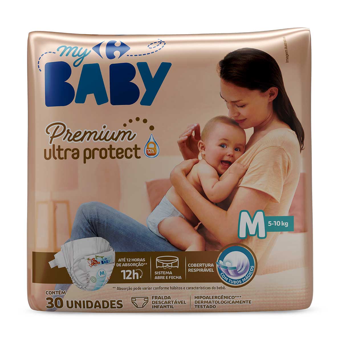 Fralda Carrefour My Baby M Soft &amp; Protect - 30 Unidades