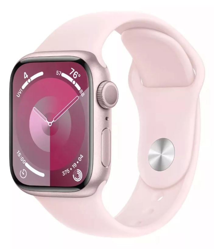 Imagem Apple Watch Series 9 41mm Rosa Gps Case Aluminio E Sport Band