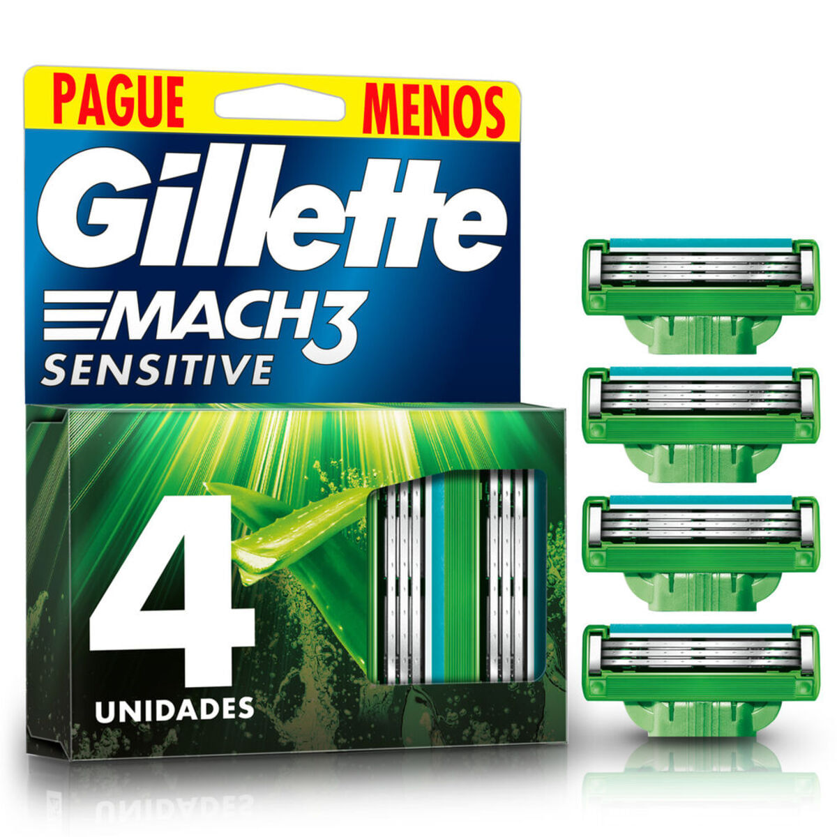 Carga-para-Aparelho-de-Barbear-Gillette-Mach3-Sensitive-4-Unidades