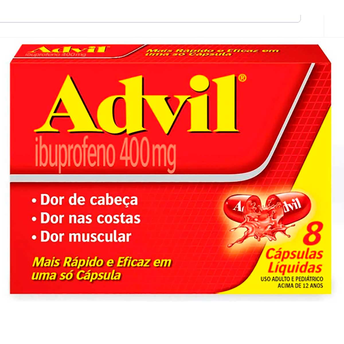 Advil extra alivio Ibuprofeno 400mg 8 Cápsulas -Carrefour - carrefourbrfood