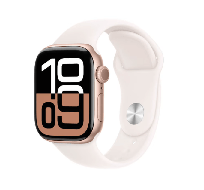 Imagem Apple Watch Series 10 46mm Rosa Gps Com Pulseira Sport Band