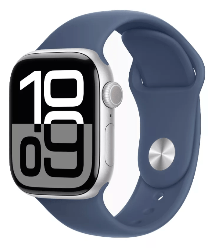 Imagem Apple Watch Series 10 46mm Prata Gps Com Pulseira Sport Band