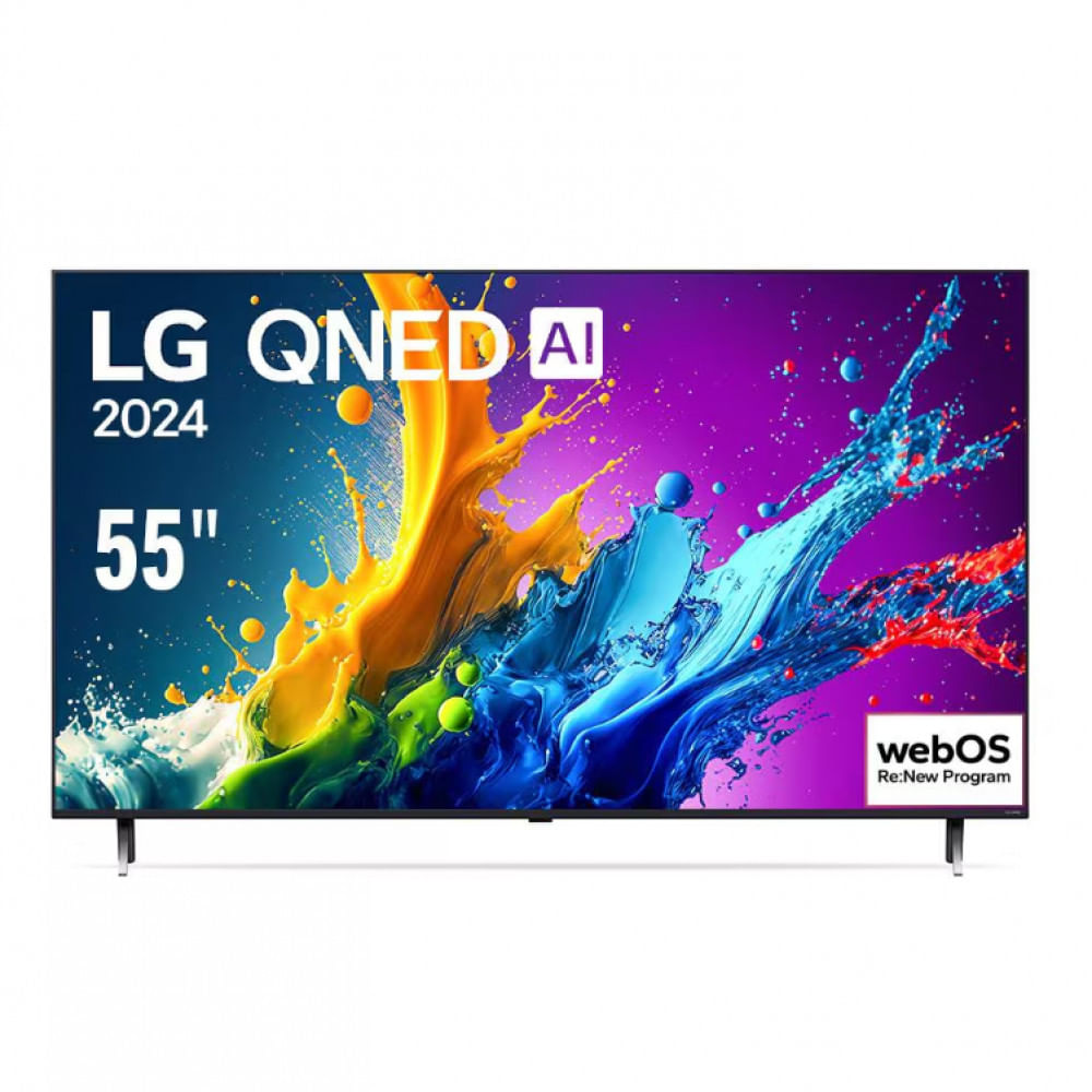Imagem Smart Tv 55 Qned 4K Lg 55Qned80t Com Processador Ai ?5 4K Gen7, Webos 24, Ai Acoustic Tuning, Brilho Ia, Hdr10 Pro, Wi-Fi E Local Dimming