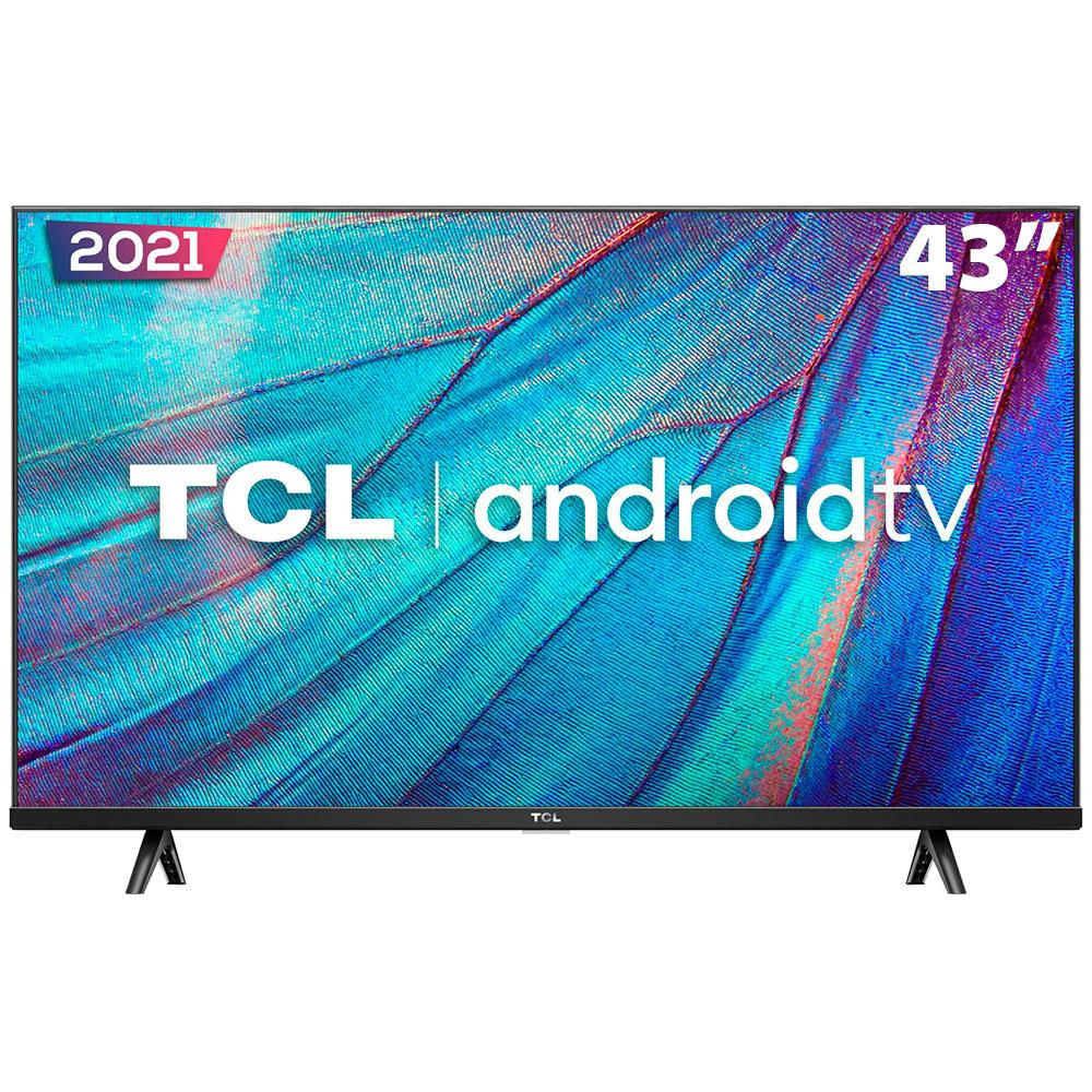 Imagem Smart Tv Led 43 Polegadas Full Hd Tcl 43S615 Design Sem Bordas Bluetooth Google Assistant E Android Tv