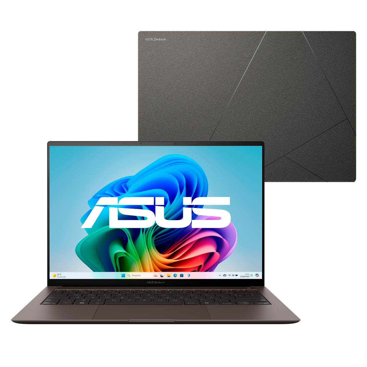 Imagem Notebook Asus Zenbook S14 Oled Ux5406sa Intel Core Ultra 7 256V 16Gb Ram 1Tb Ssd Windows 11 Home Tela 14 Fhd 120Hz Gray - Pz176w