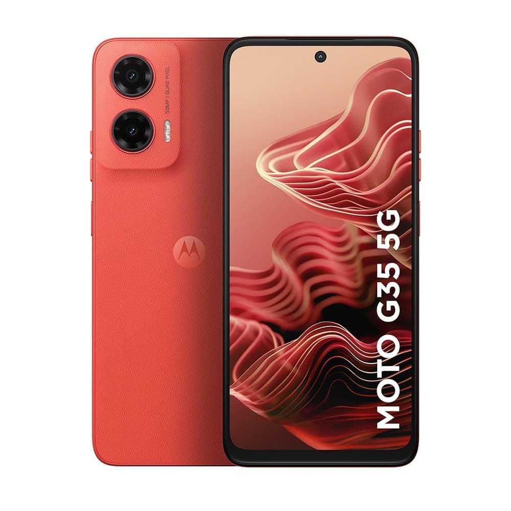 Imagem Smartphone Motorola Moto G35 Coral 5G, 256Gb, 12Gb Ram Boost, Processador Octa-Core, Câmera Traseira 50Mp + 8Mp, Selfie 16Mp, Tela 6.7