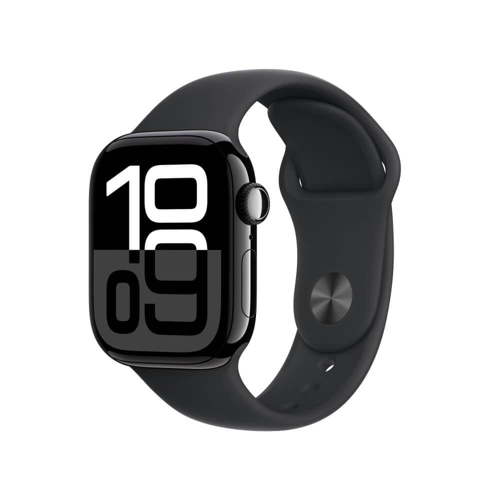 Imagem Apple Watch Series 10 Gps + Cellular Caixa Preta Brilhante De Alumínio 42 Mm Pulseira Esportiva Preta M/G