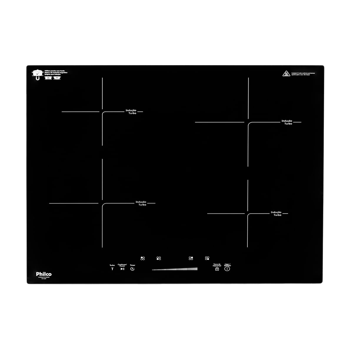 Cooktop 4 Bocas Philco Indução Preto Pct40p 220V