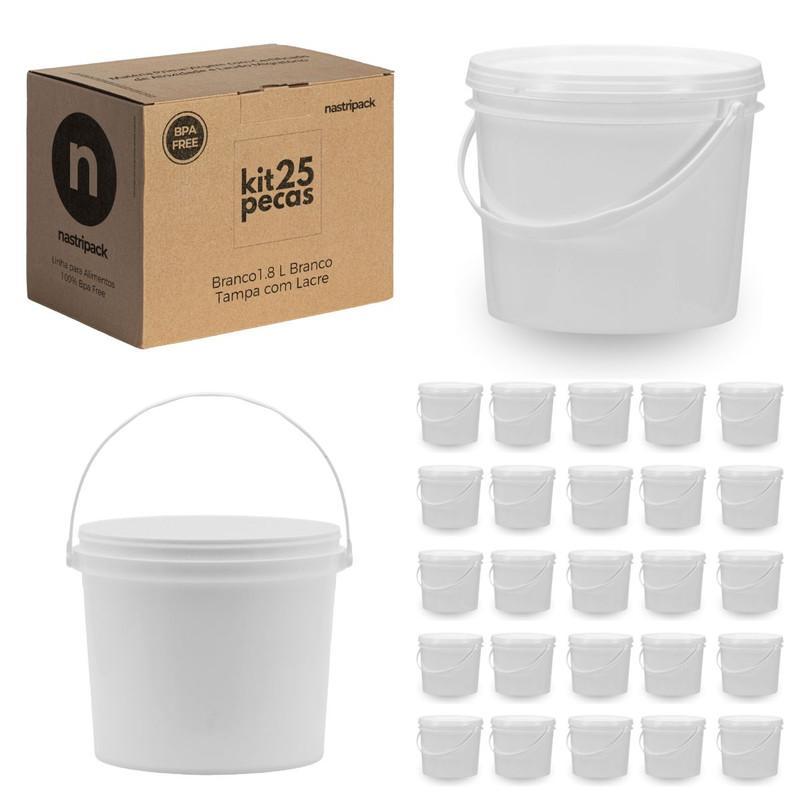 Balde 1.8l Para Armazenar Leite Condensado 25 Pçs