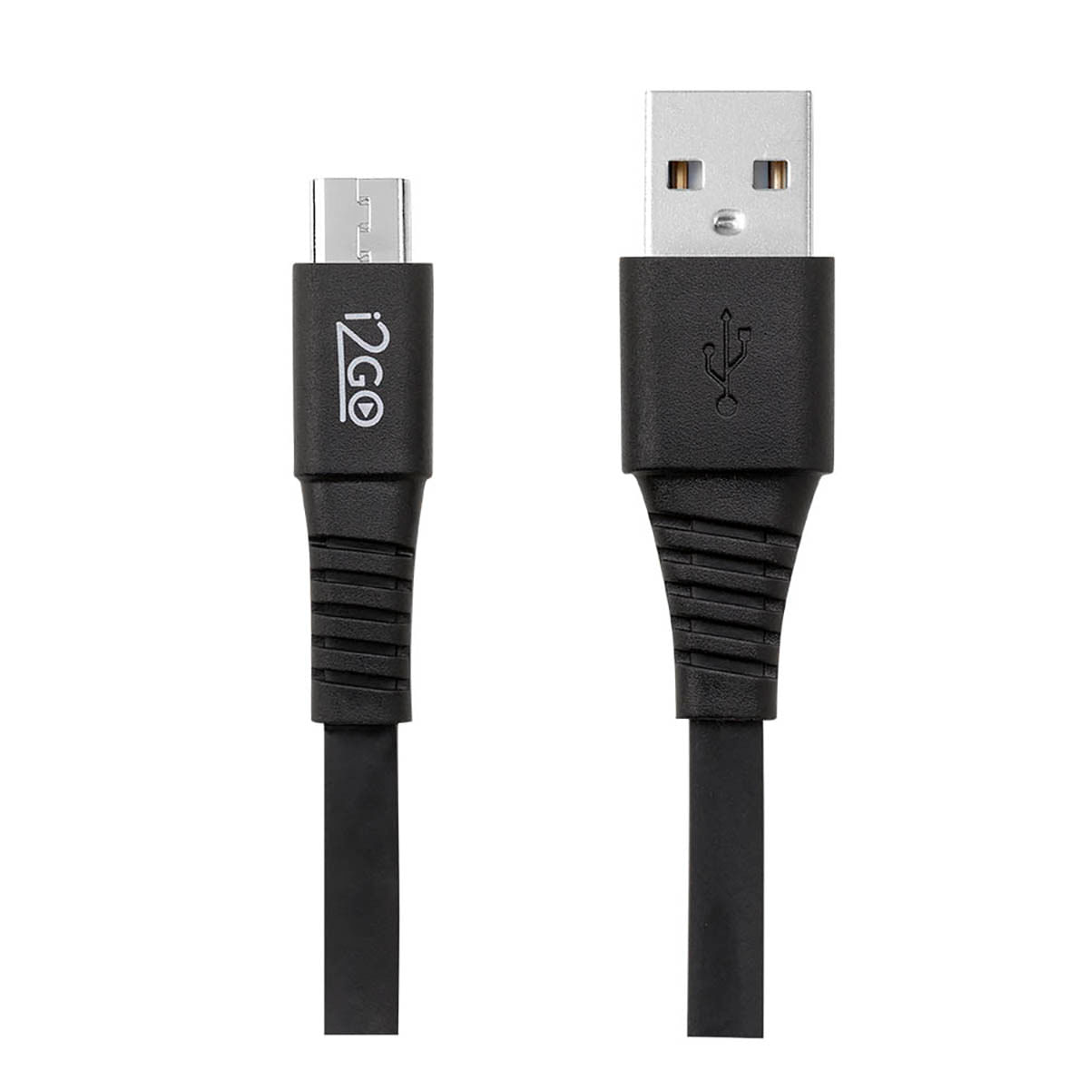 Cabo Micro Usb I2go 1,2M 2,4A Pvc Flexível Flat Preto - I2go Basic