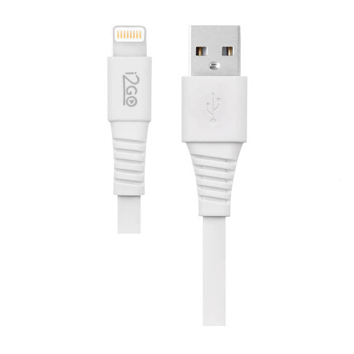 Cabo Iphone/Cabo Lightning I2go Certificado Mfi 1,2M 2,4A Pvc Flexível Flat Branco - I2go Basic