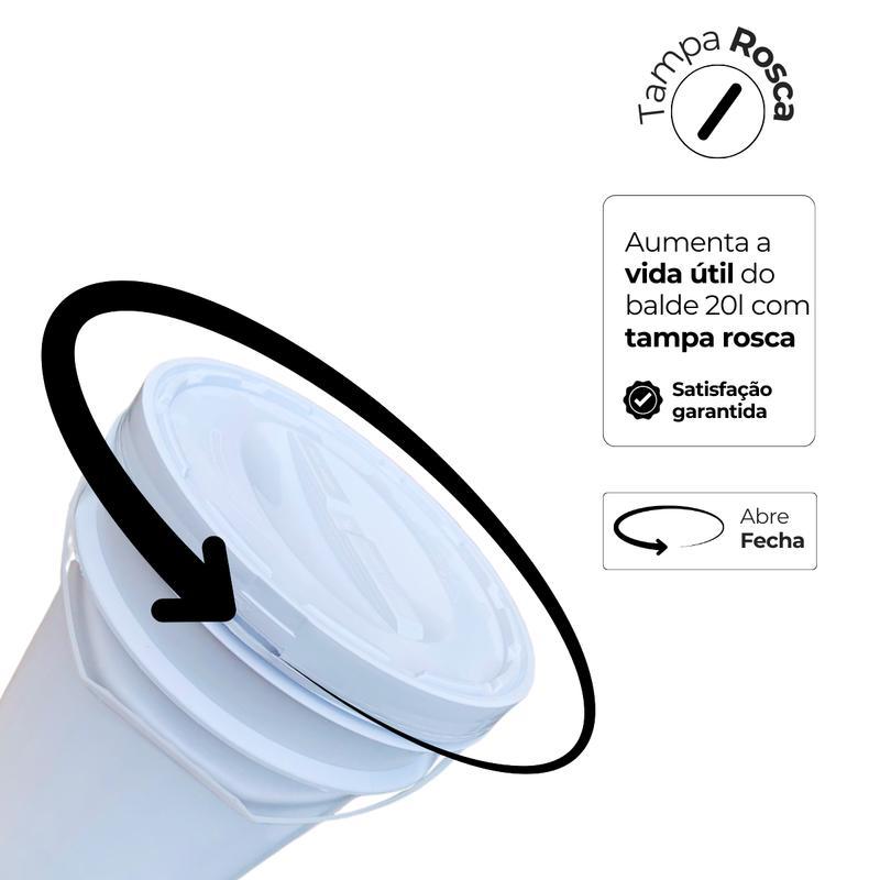 Balde Para Cerveja Plastico 20l Alça Plástica E Tampa Rosca