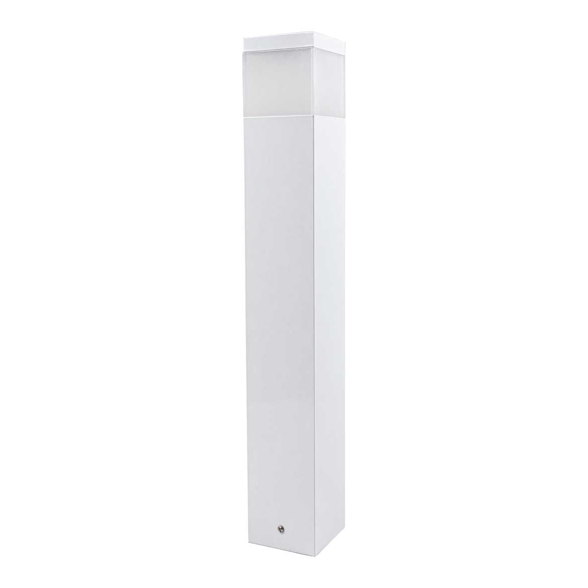 Kit 3X Poste Luminária Jardim Balizador 50Cm E27 Branco + Led 12W Branco Frio St222