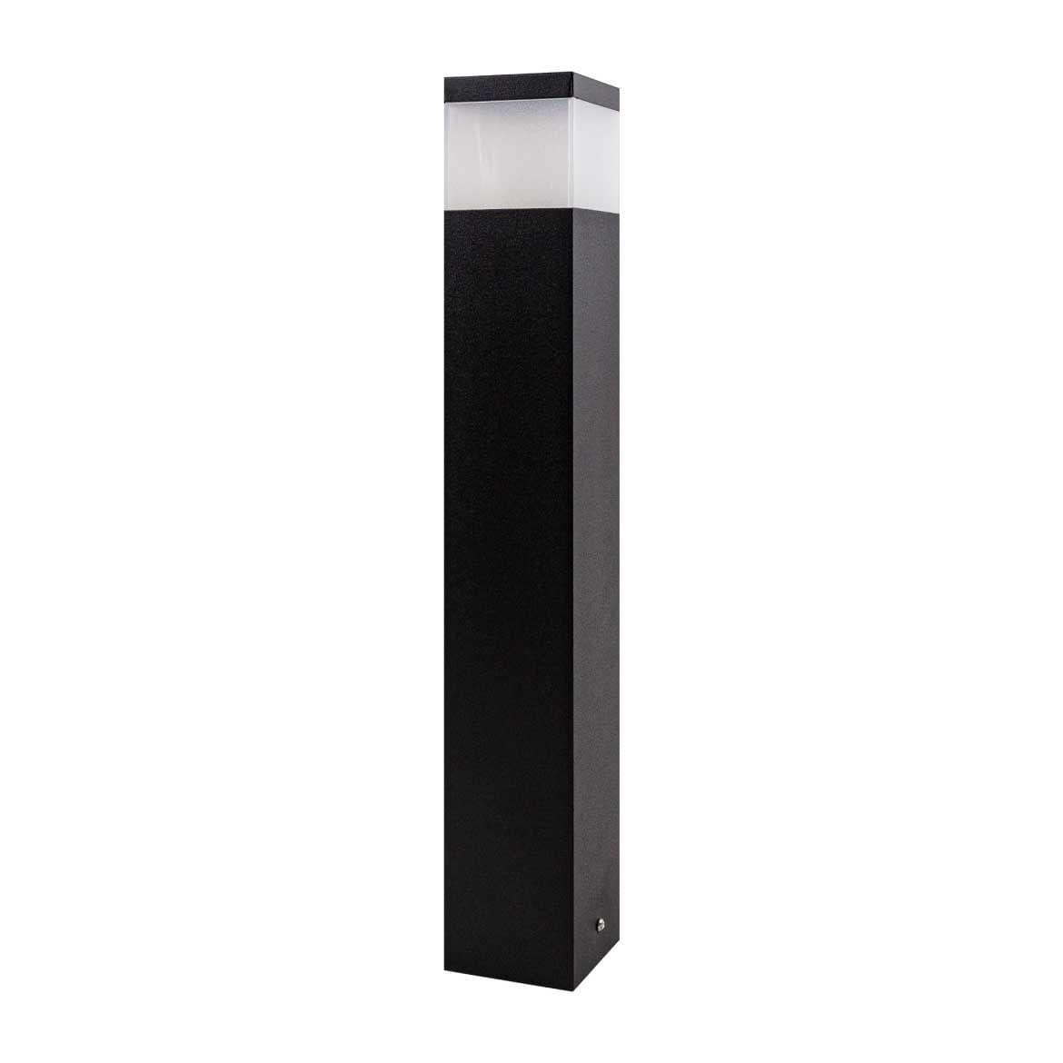 Kit 3X Poste Luminária Jardim Balizador 50Cm E27 Preto + Led 12W Branco Frio St222
