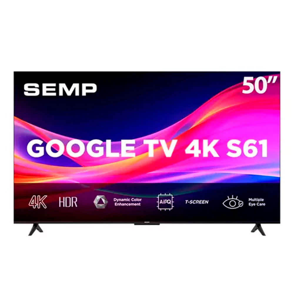 Imagem Tv Semp 50 50S61 Led Smart/Uhd/4K Googletv/Wifi Dual/Usb/Hdmi