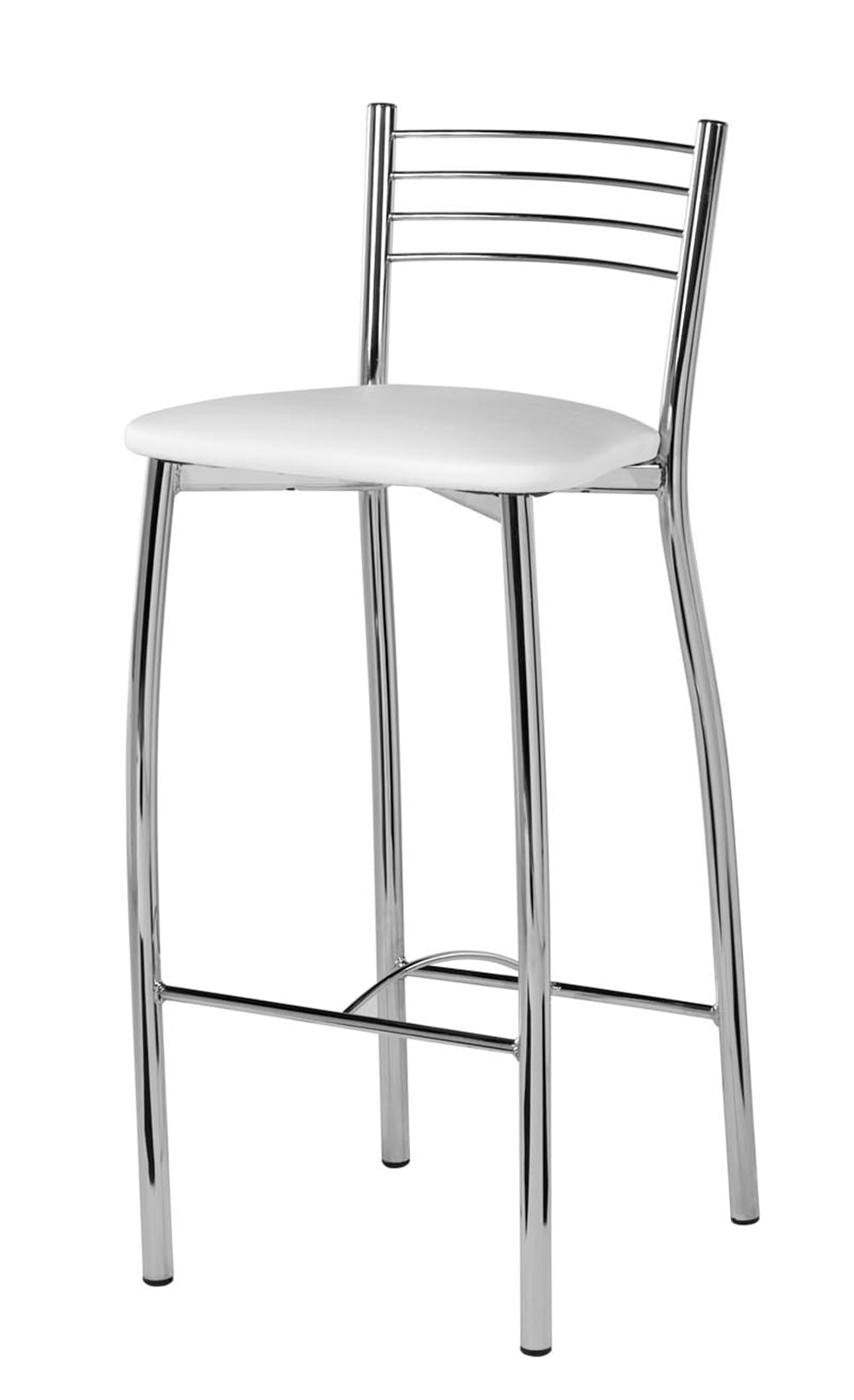 Banqueta 173-70 Assento Est. Trefilado Cromado Branco 12561 Sun House Sun House