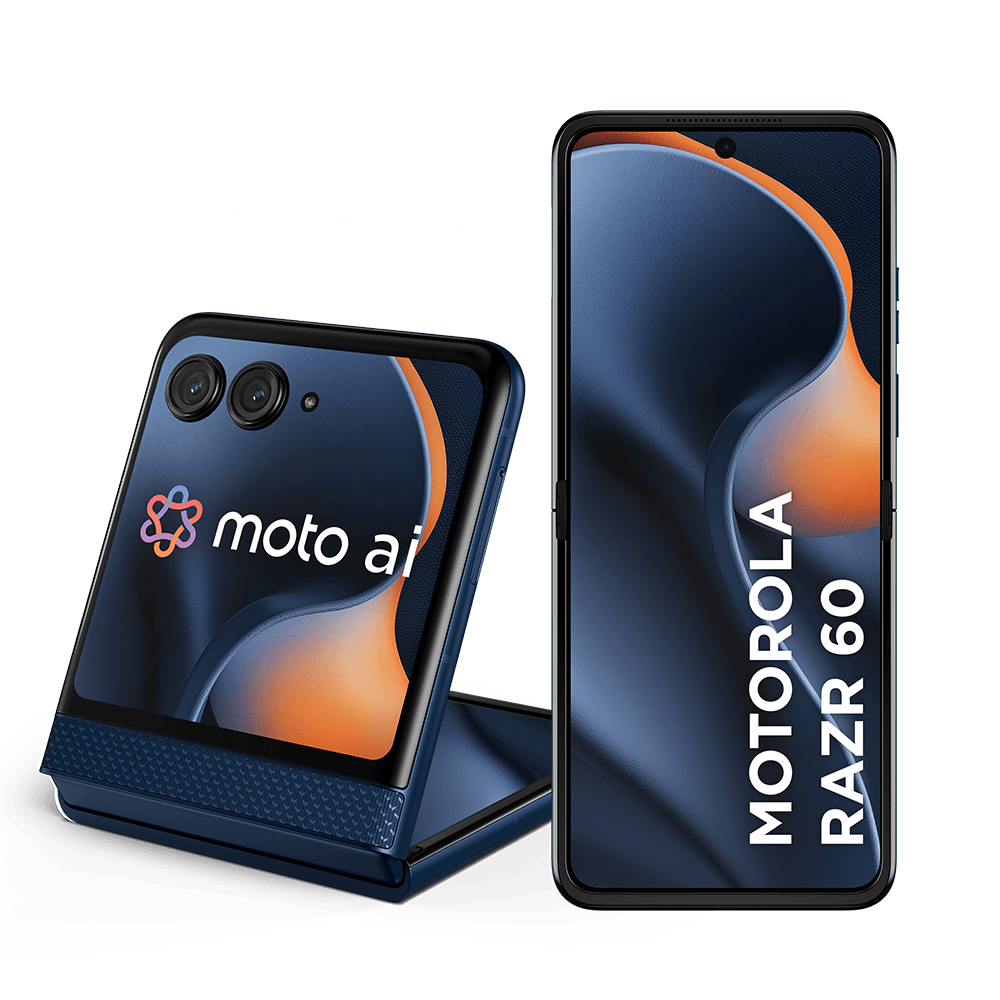 Imagem Smartphone Motorola Razr 60 5G 256Gb 24Gb (12Gb Ram+12Gb Ram Boost) Tela Dobrável 6,9" Poled E Externa 3,6” Moto Ai Camera Ip48 - Azul Marinho