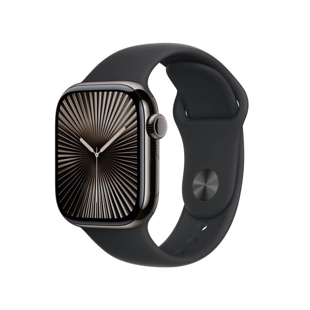 Imagem Apple Watch Series 10 Gps + Cellular Caixa Ardósia De Titânio 42 Mm Pulseira Esportiva Preta M/G
