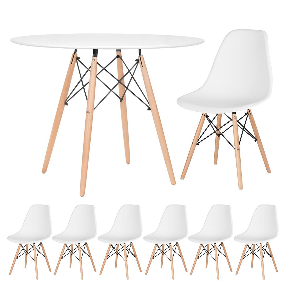 Mesa branco com cadeiras branco