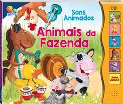 Livro Sons Animados Animais Da Fazenda Todo Livro