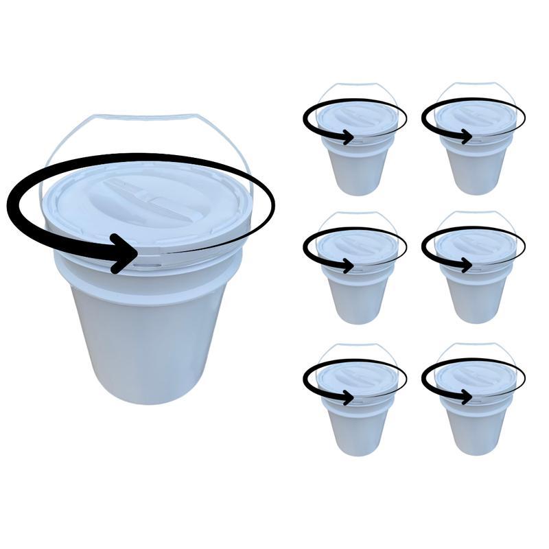 Balde 20l Tampa Rosqueavel Para Arroz - Kit 6 Pçs